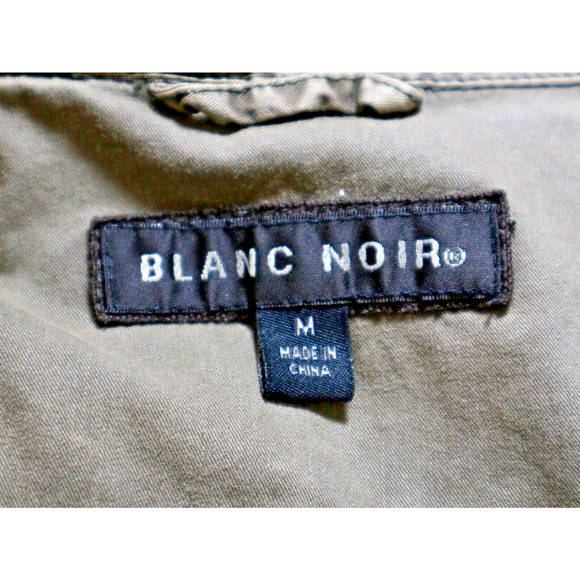 Blanc Noir Size M Hooded Cargo Jacket Full Zip Utility Army Green - Picture 10 of 11